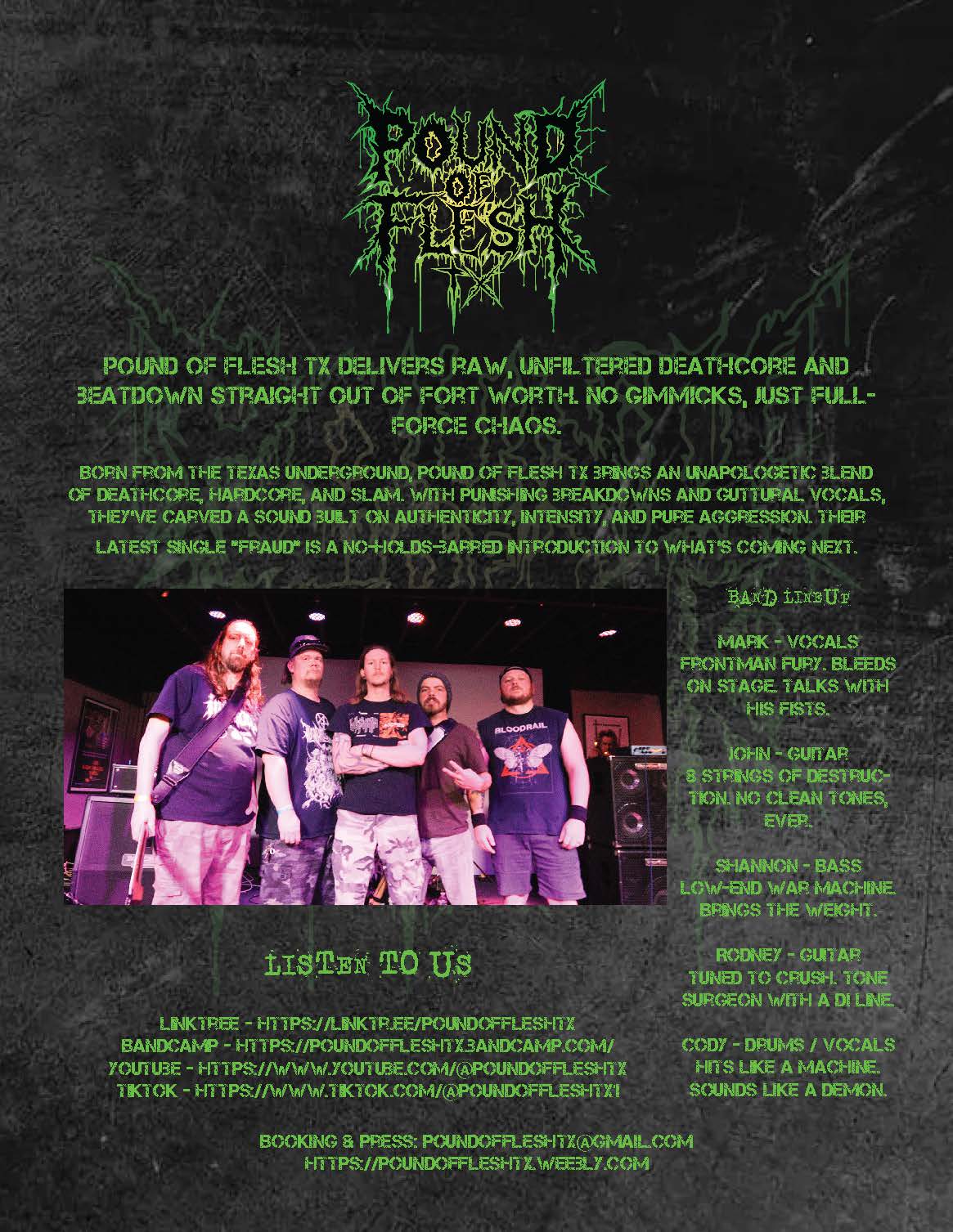 EPK Electronic Press Kit for promoters and venues.